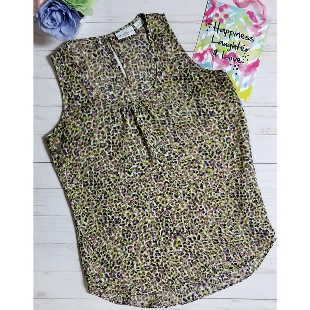 Purple & Green Leopard Print Tank